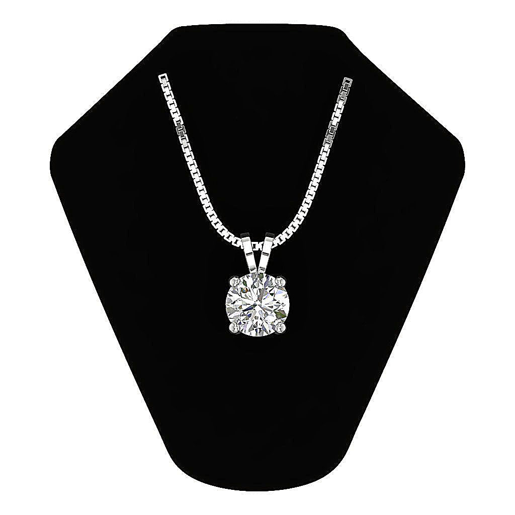 Premium Round Brilliant Solitaire with Box Chain Perfect Anniversary Gift in 14K Gold