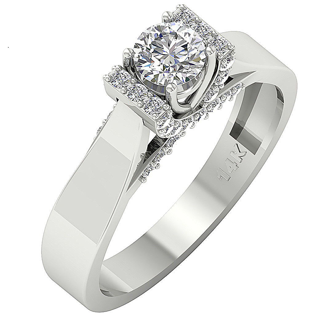 The Dexter Elegant 14k Solid Gold Natural Diamond Solitaire Anniversary Ring