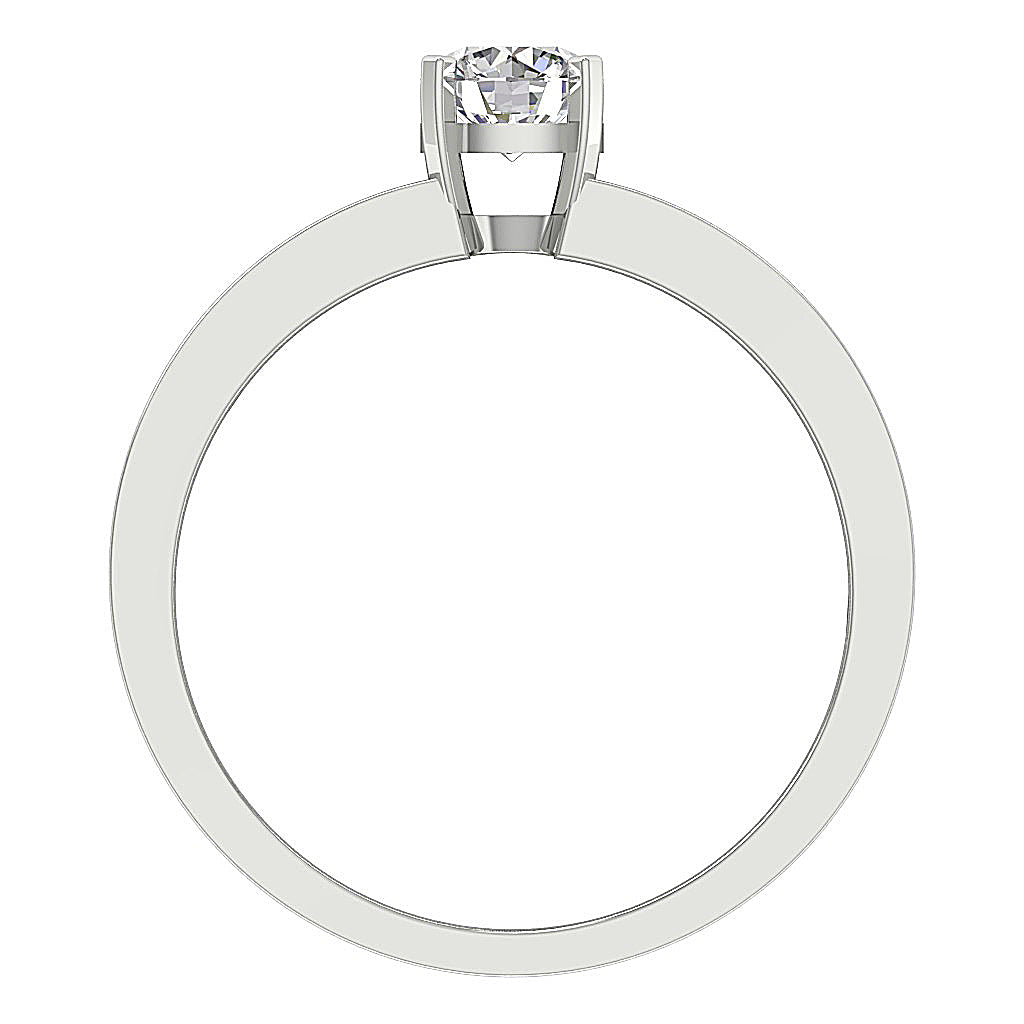 The Amos Excellent Genuine Round Cut Diamond Solitaire Wedding Ring 14k White Gold