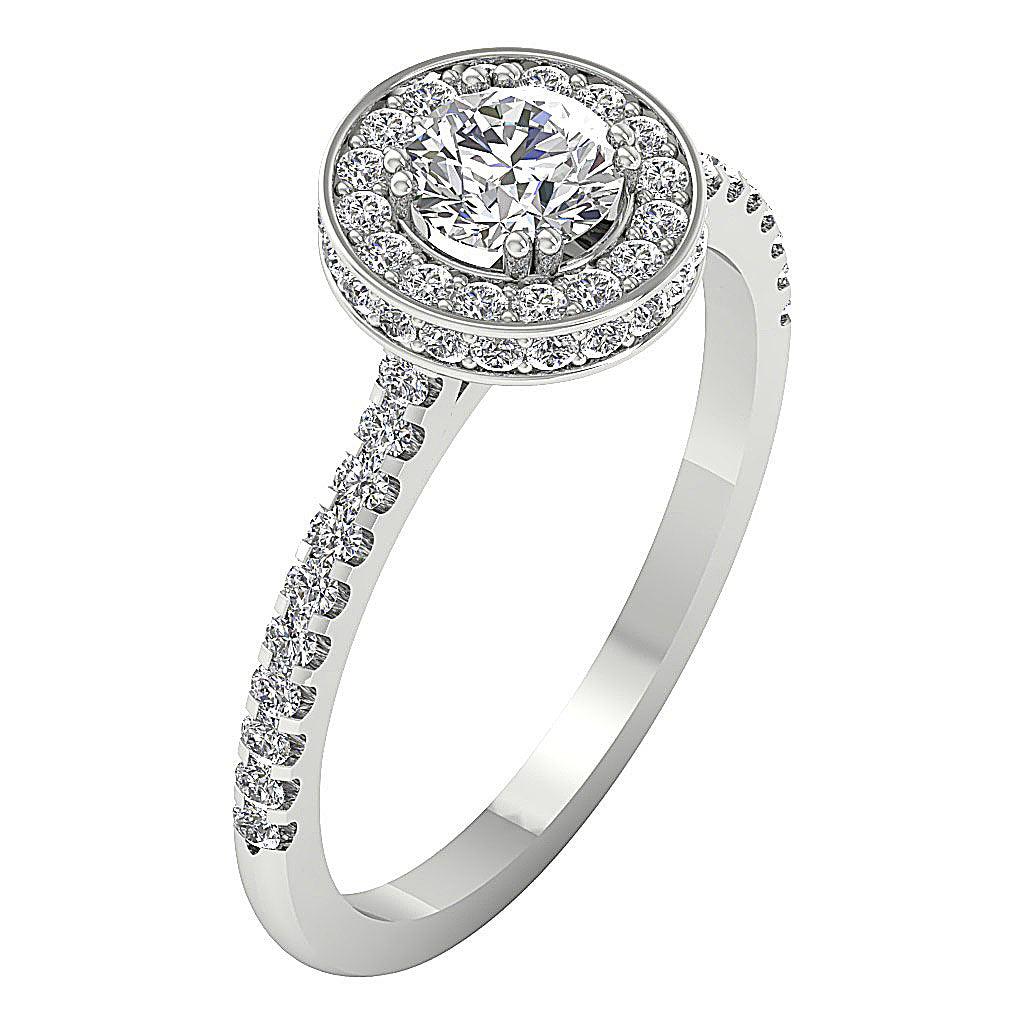 The Harold For Women Halo Engagement Solitaire Natural Diamond Ring 14K Gold