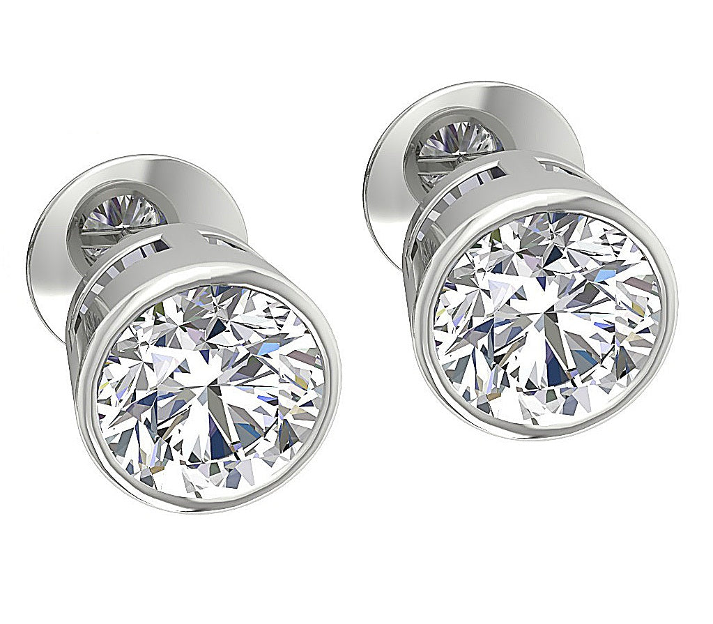 14kSolidWhiteGoldLabGrownDiamondEarringForWomen