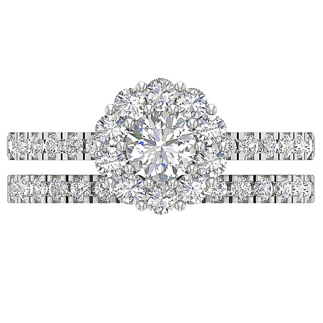 TopViewGenuineDiamondBridalRingProngSet