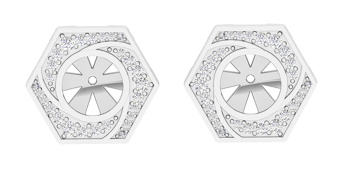 I1/SI1/VS1/VVS1 0.60Carat Natural Diamond Jacket Earring 14K Yellow Gold