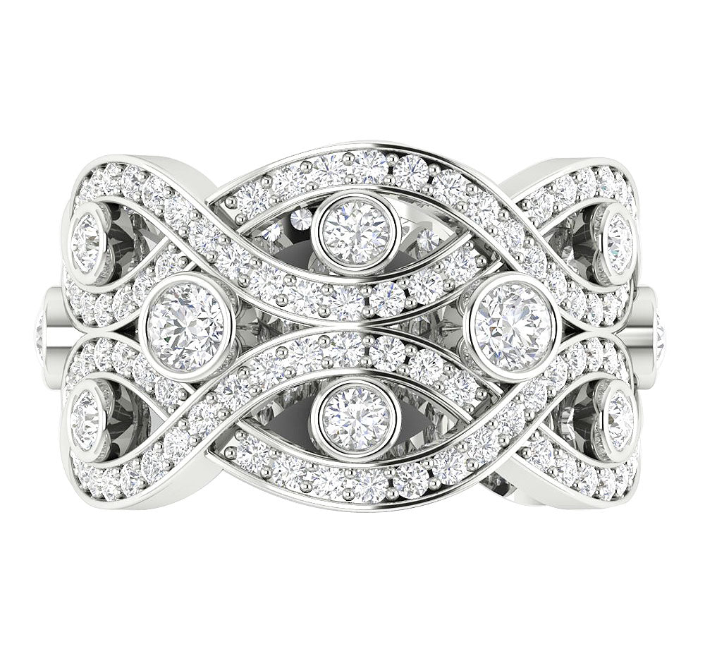 TopViewGenuineDiamond14kWhiteGoldEternityRing