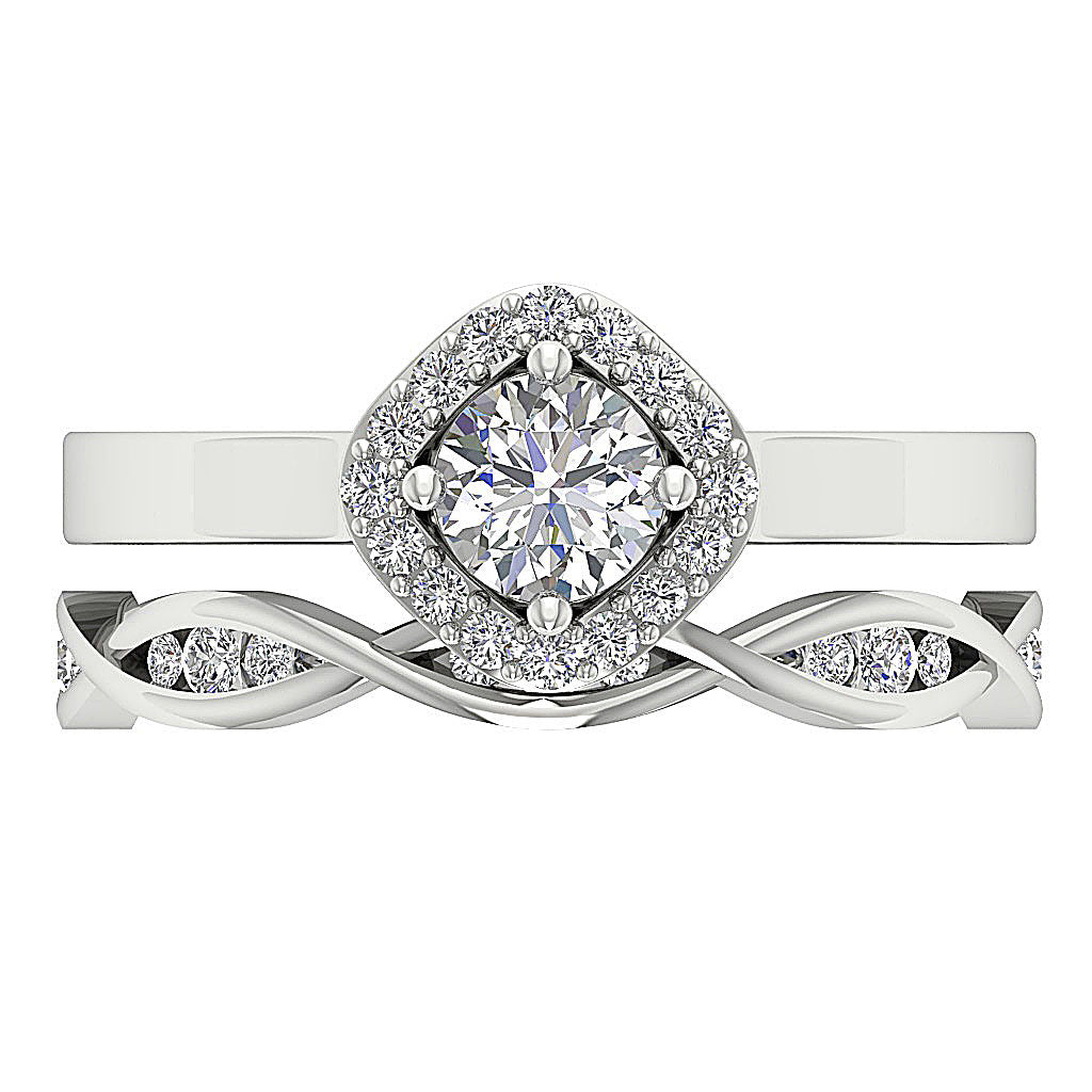TopViewGenuineDiamondBridalRingSet