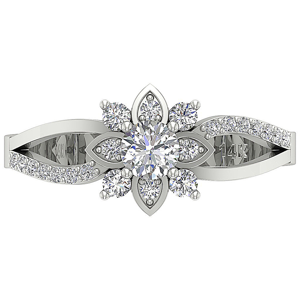 TopViewNaturalDiamondRing14kWhiteGold