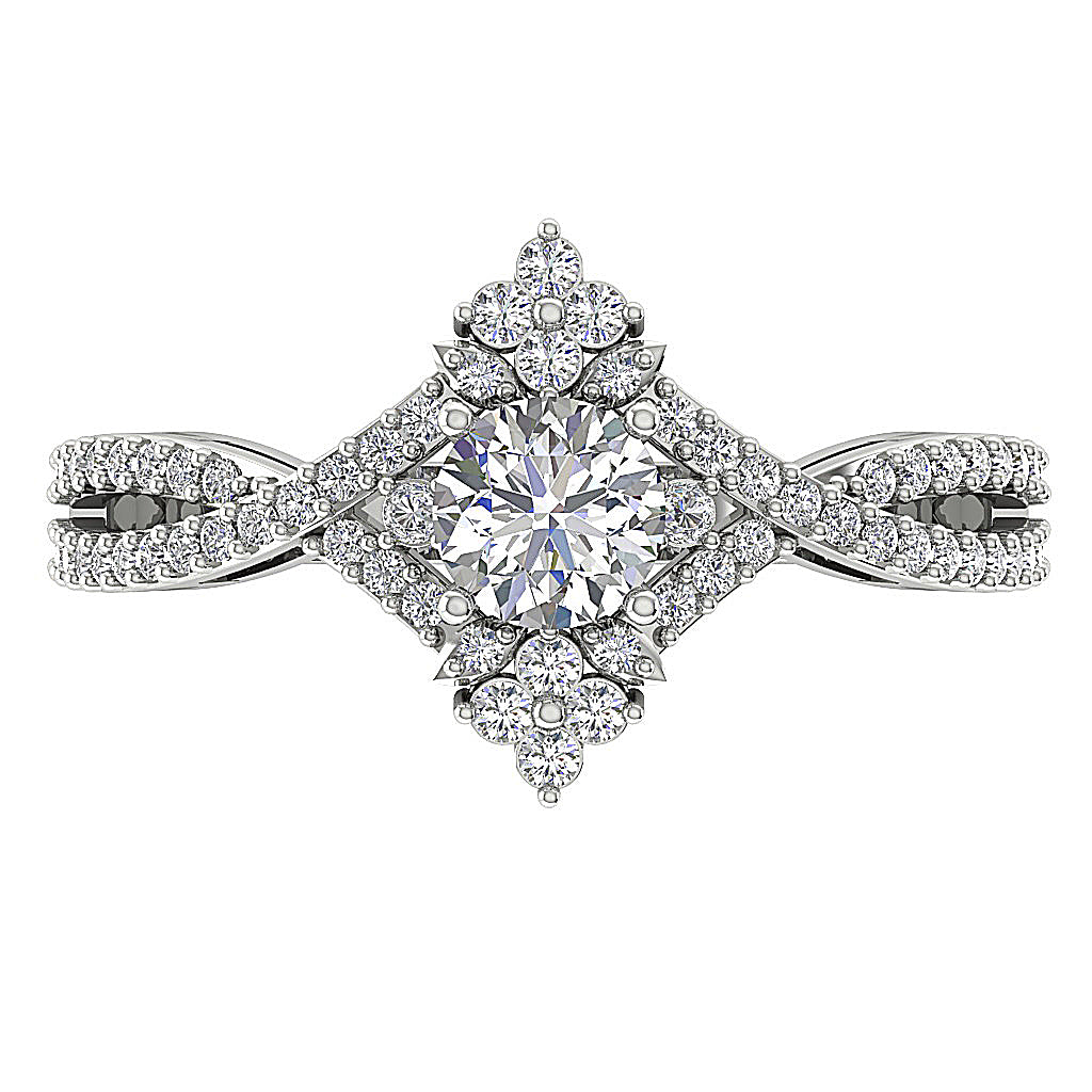 TopViewNaturalDiamondRing14kWhiteGold