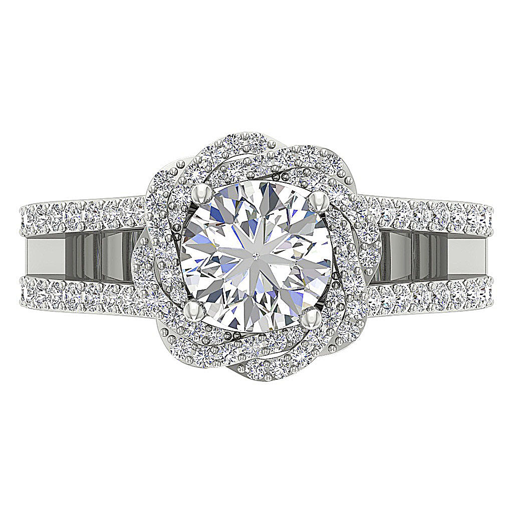 TopViewNaturalDiamondRing14kWhiteGold
