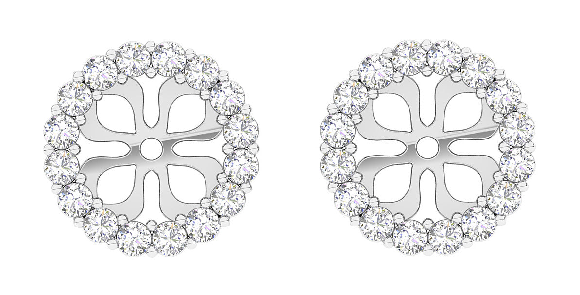 I1/SI1/VS1/VVS1 0.55Ct Natural Diamond Designer Jacket Earring 14K Gold 9.70 mm