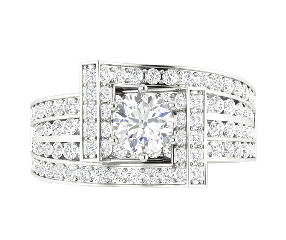 TopViewRoundDiamondRing14kWhiteGold