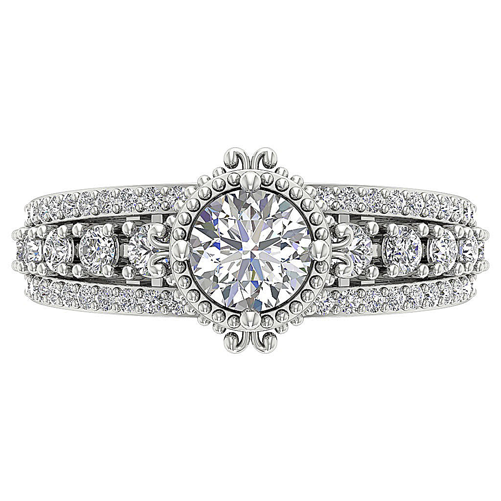 TopViewRoundDiamondRing14kWhiteGold