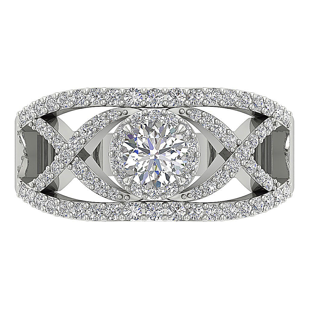 TopViewRoundDiamondRing14kWhiteGold