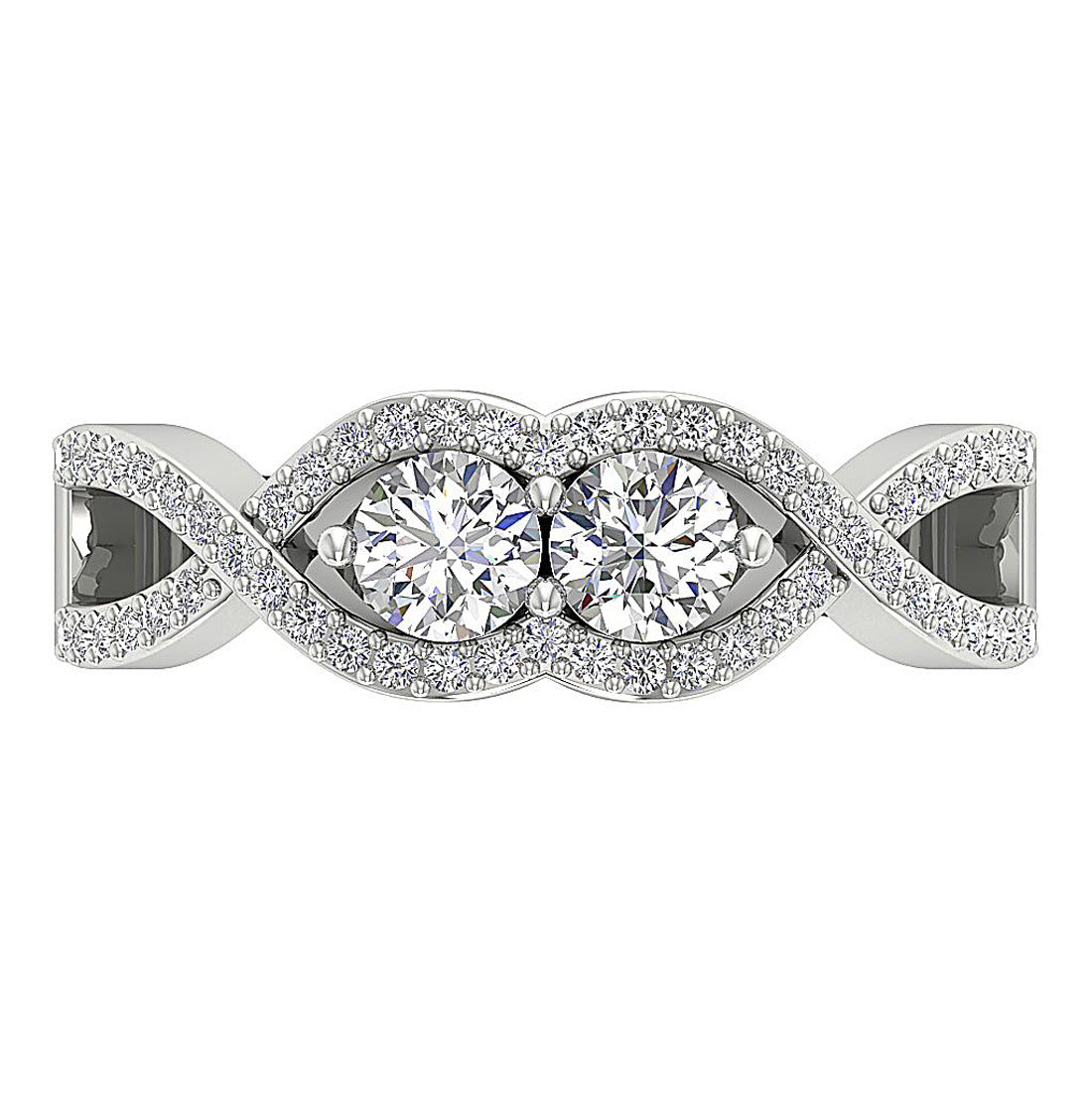 TopViewRoundDiamondRing14kWhiteGold