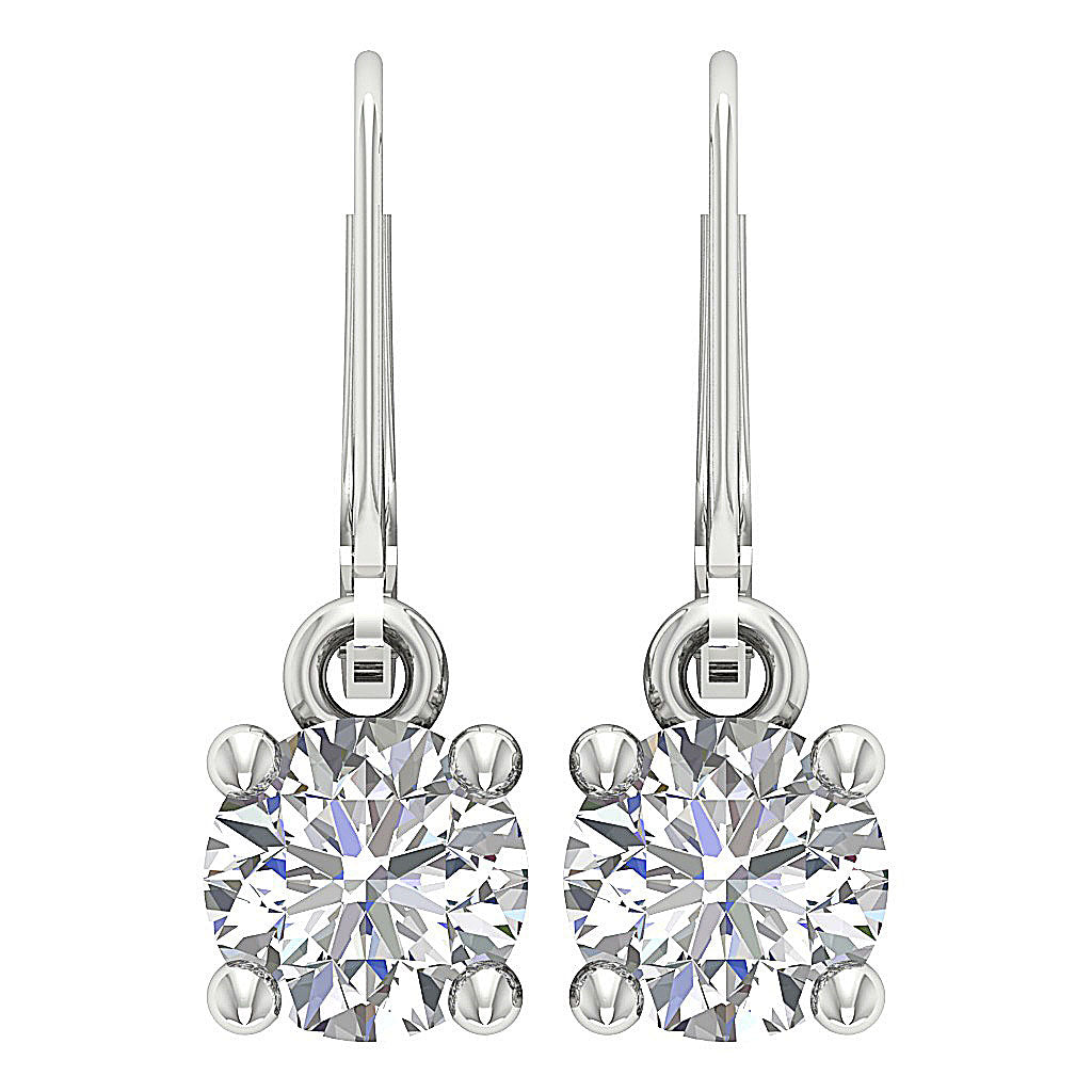 Pure Elegance Round Cut Lab Grown Diamond Stud Earrings