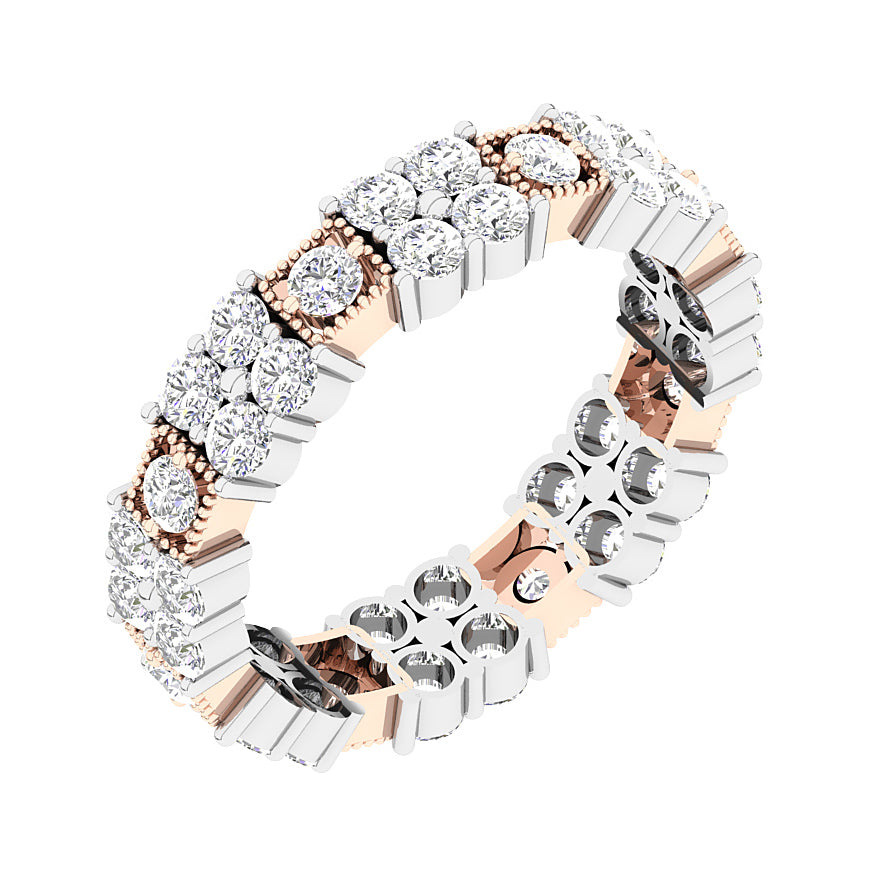 The Eduardo 14K Two-Tone Gold Round Cut Diamond Full Eternity Engagement Ring