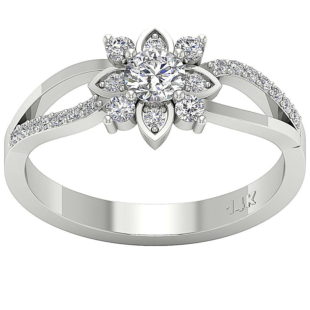 UniqueGenuineDiamond14kSolidGoldRing