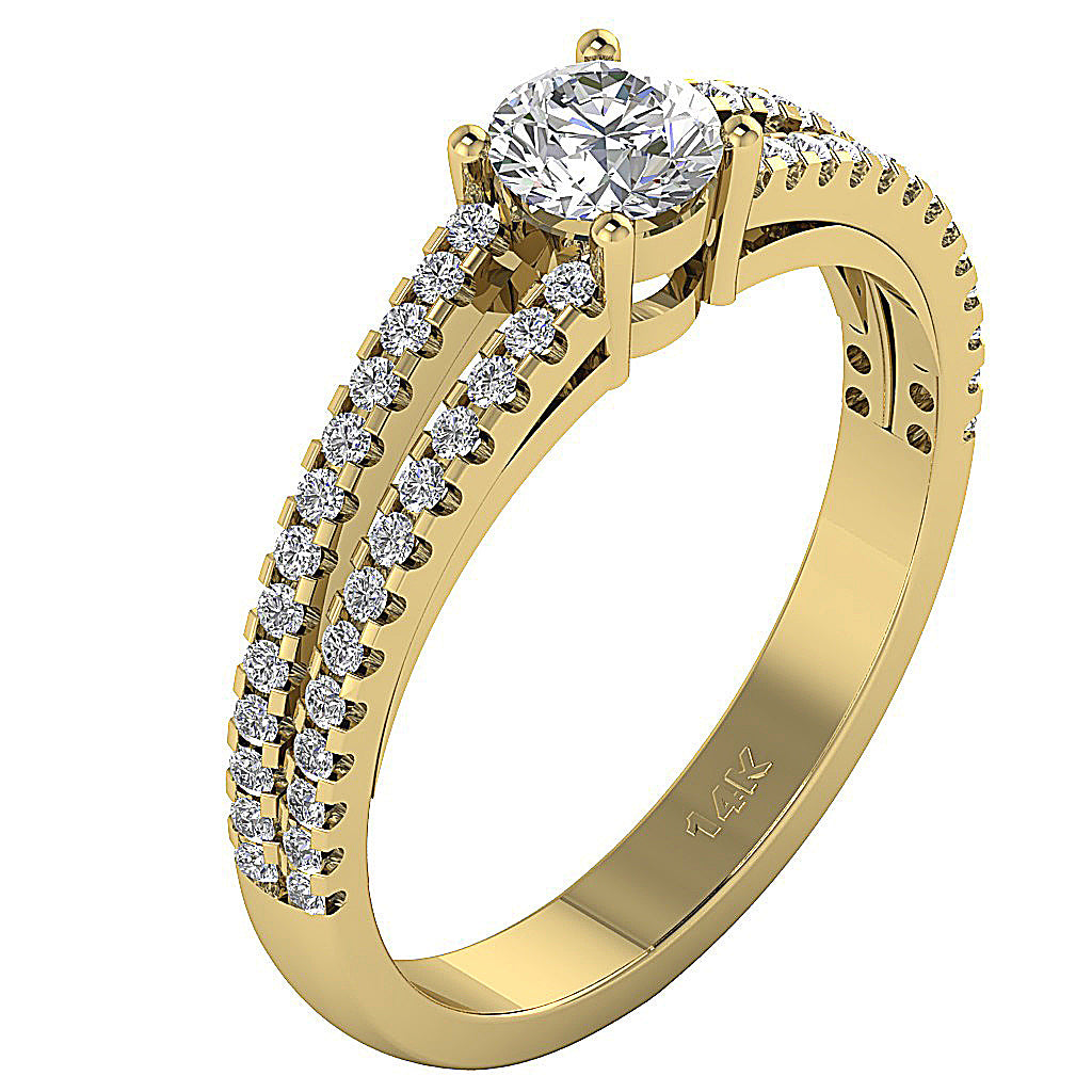 UniqueRoundDiamond14kGoldRing