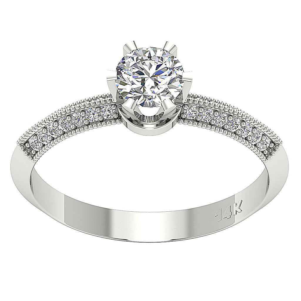 UniqueGenuineDiamond14kGoldEngagementRing