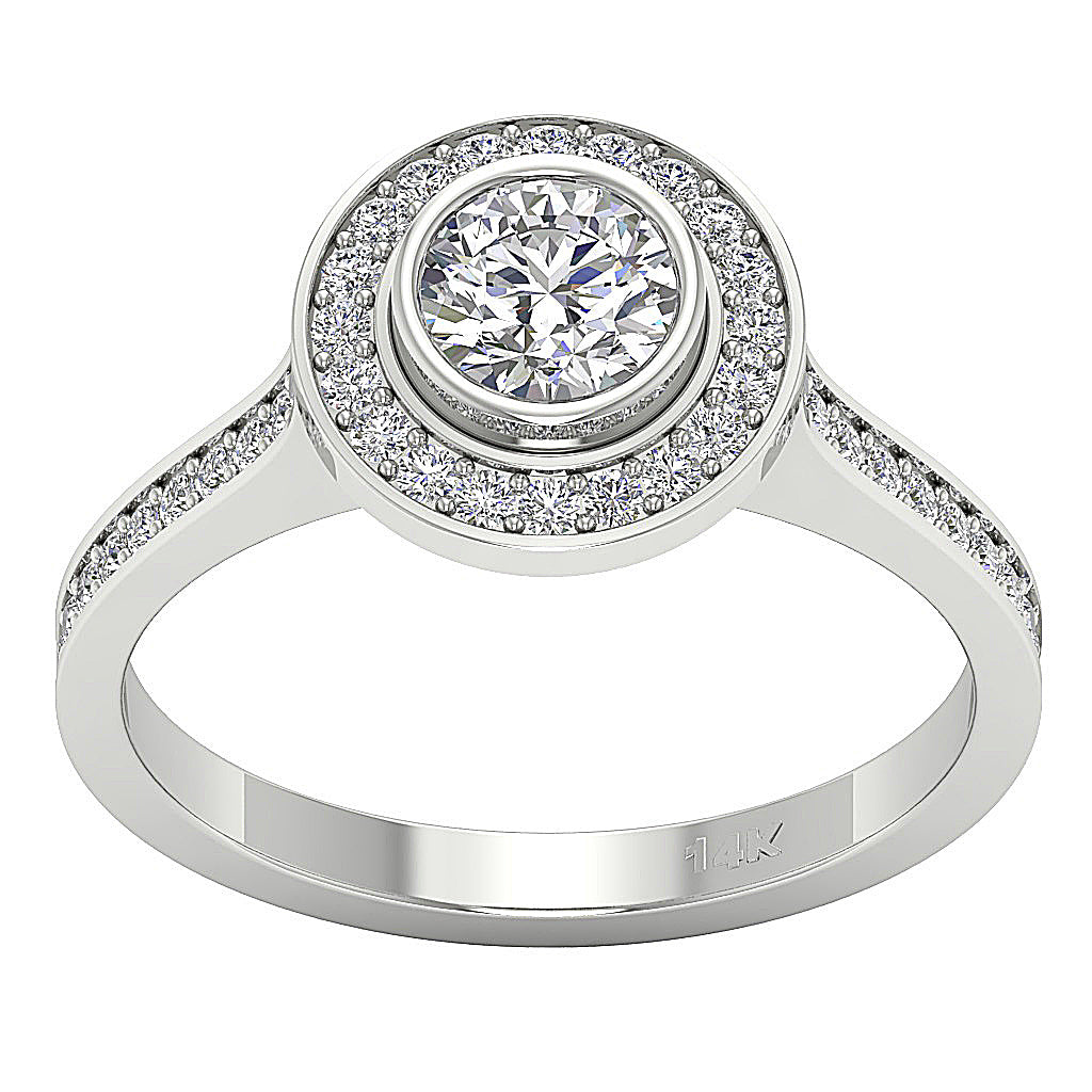UniqueGenuineDiamond14kWhiteGoldRing