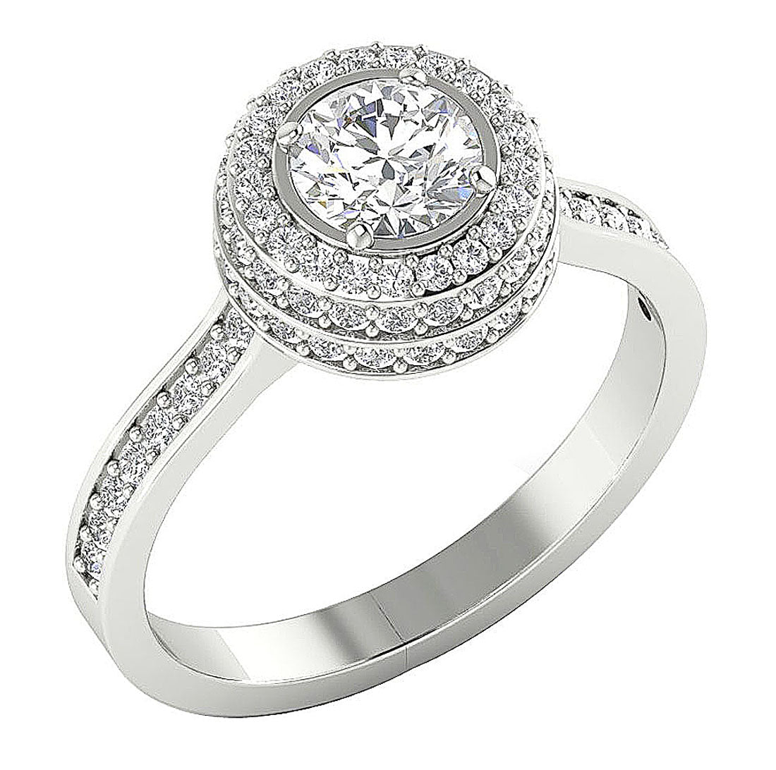 UniqueRoundDiamond14kGoldRing