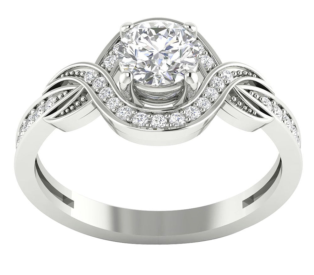 UniqueGenuineDiamond14kSolidGoldRing