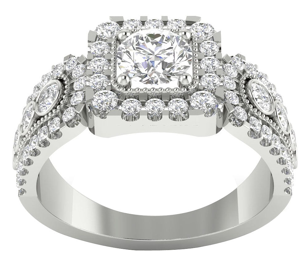 UniqueGenuineDiamond14kSolidGoldRing