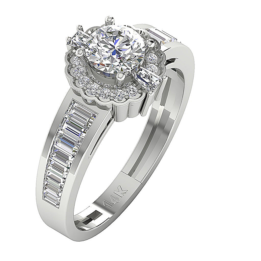 UniqueRoundDiamond14kGoldRing