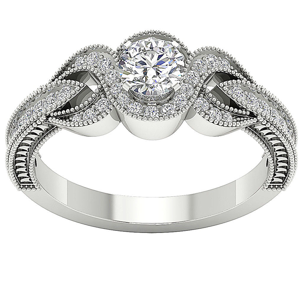UniqueGenuineDiamond14kSolidGoldRing