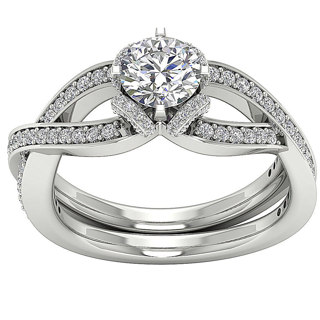 UniqueGenuineDiamond14kSolidGoldRing