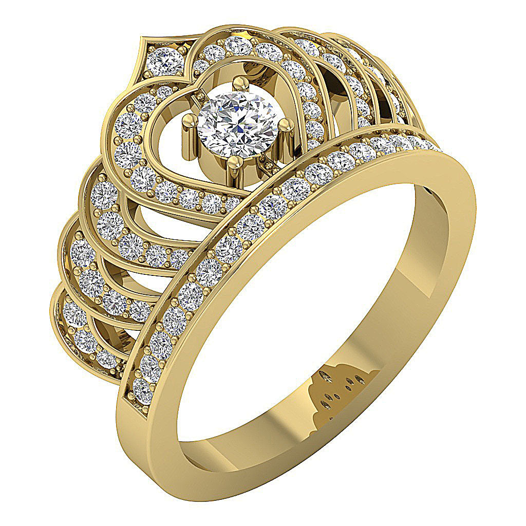 UniqueRoundDiamond14kGoldRing