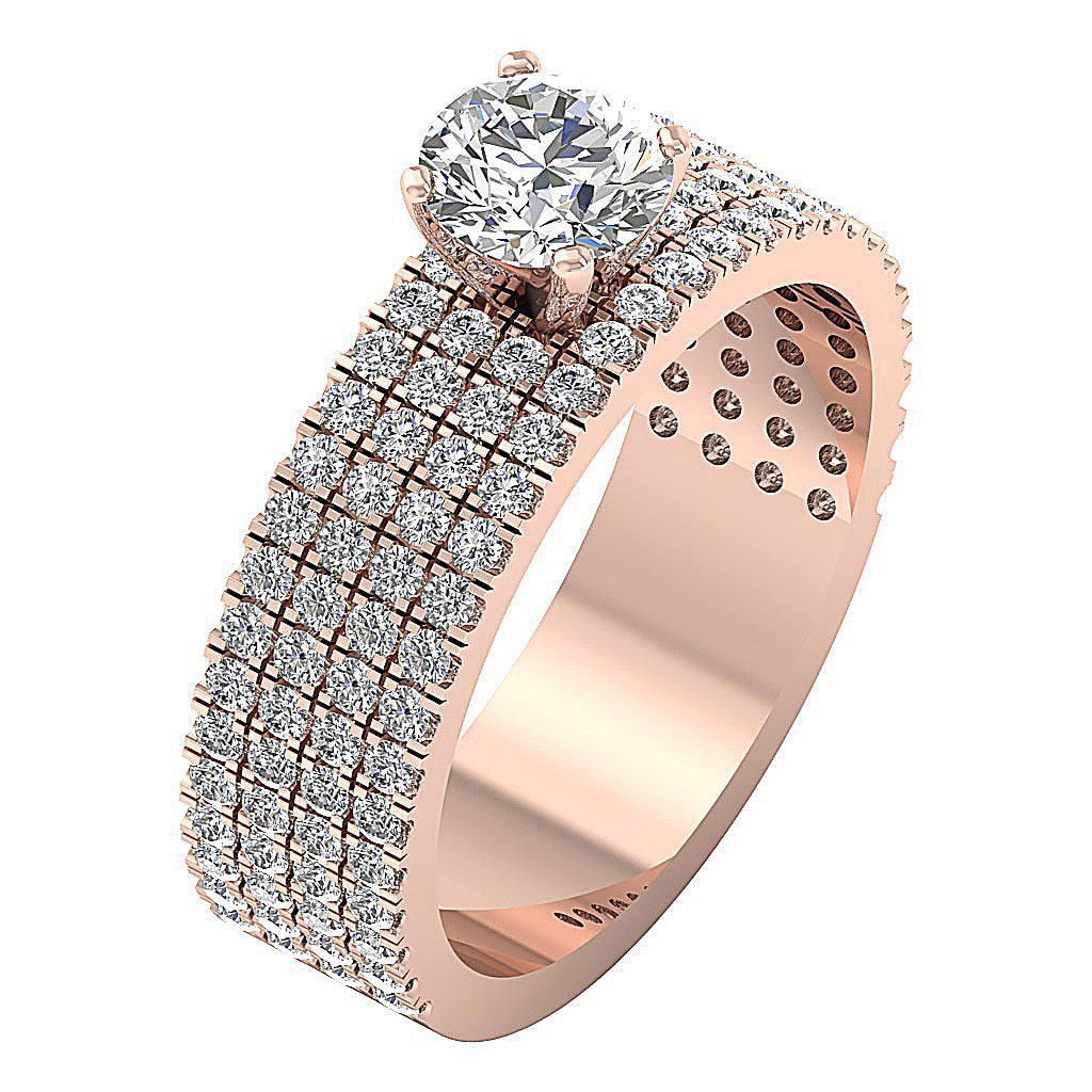 UniqueRoundCutDiamond14kGoldRing