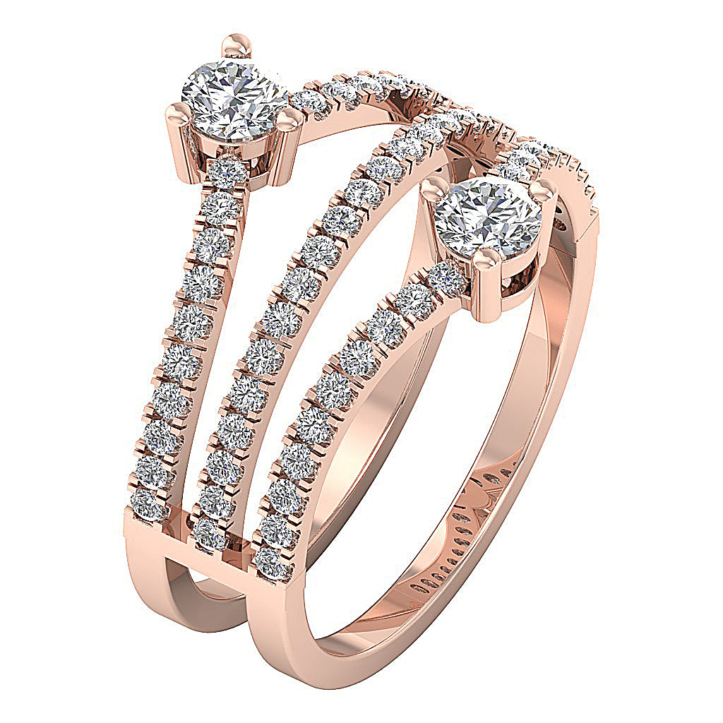 UniqueRoundCutDiamond14kGoldRing