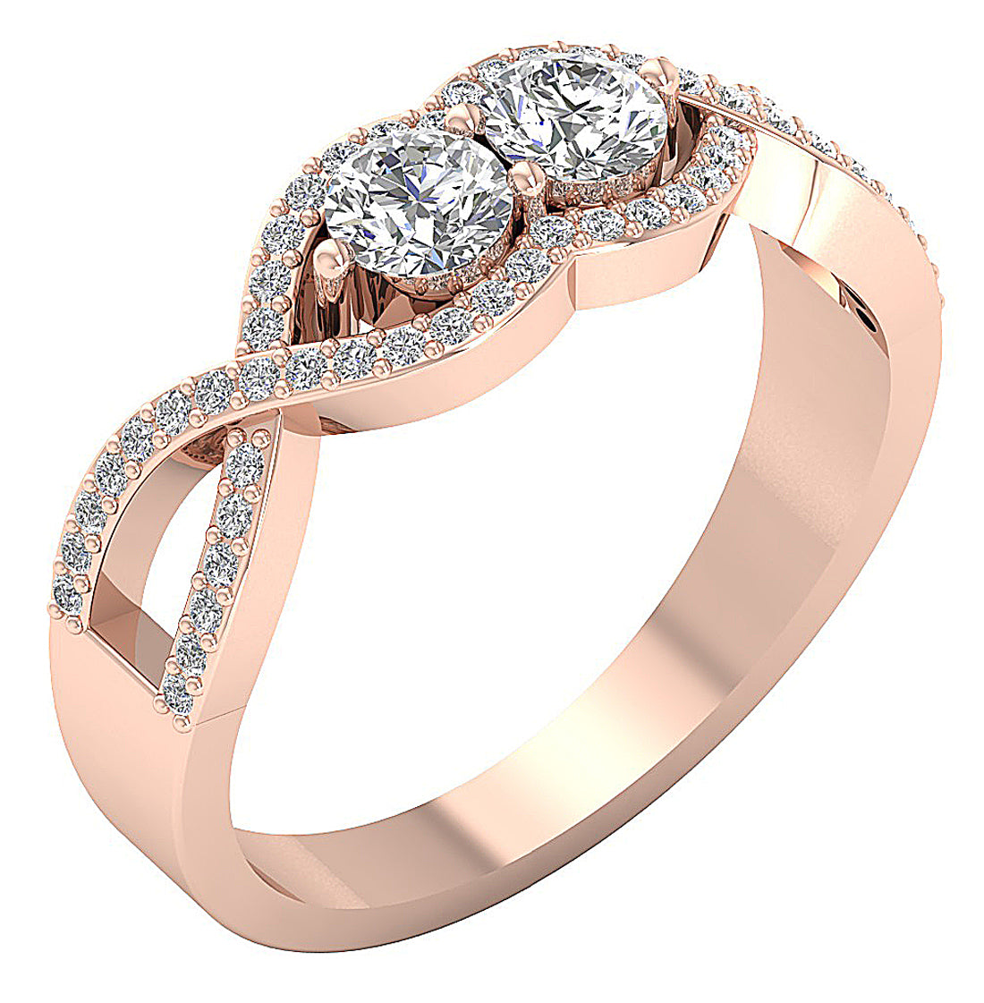 UniqueRoundCutDiamond14kGoldRing