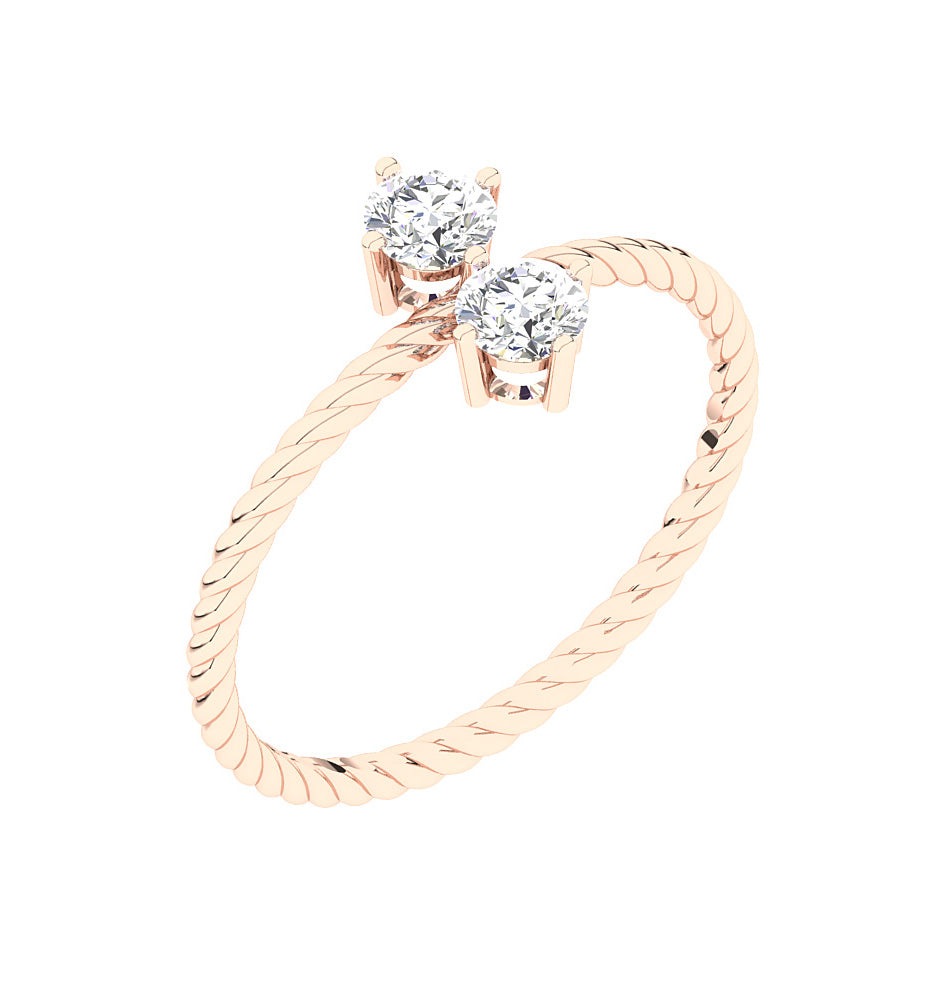 UniqueRoundCutDiamond14kGoldRing