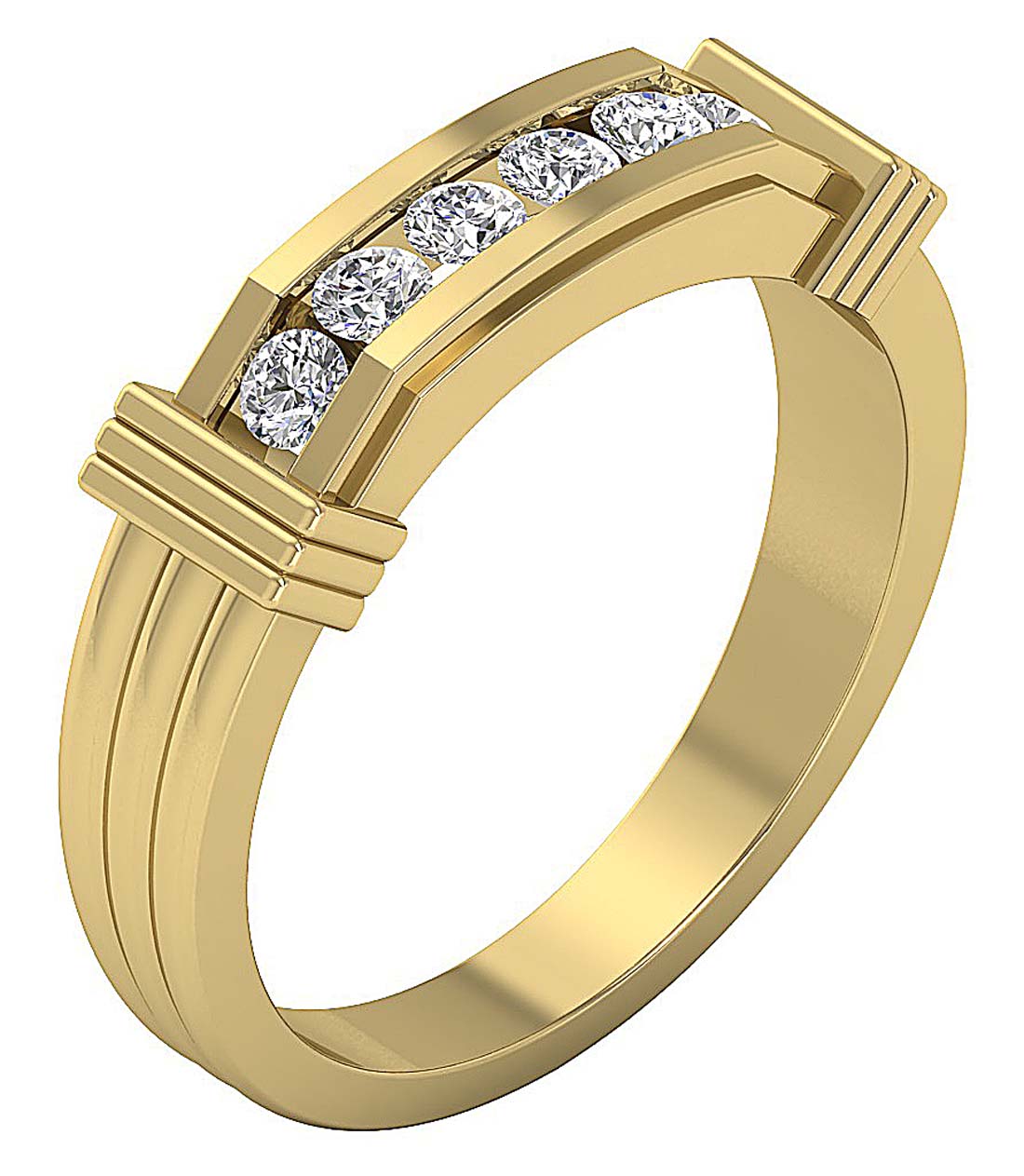 UniqueStyle14kYellowGoldAnniversaryRing