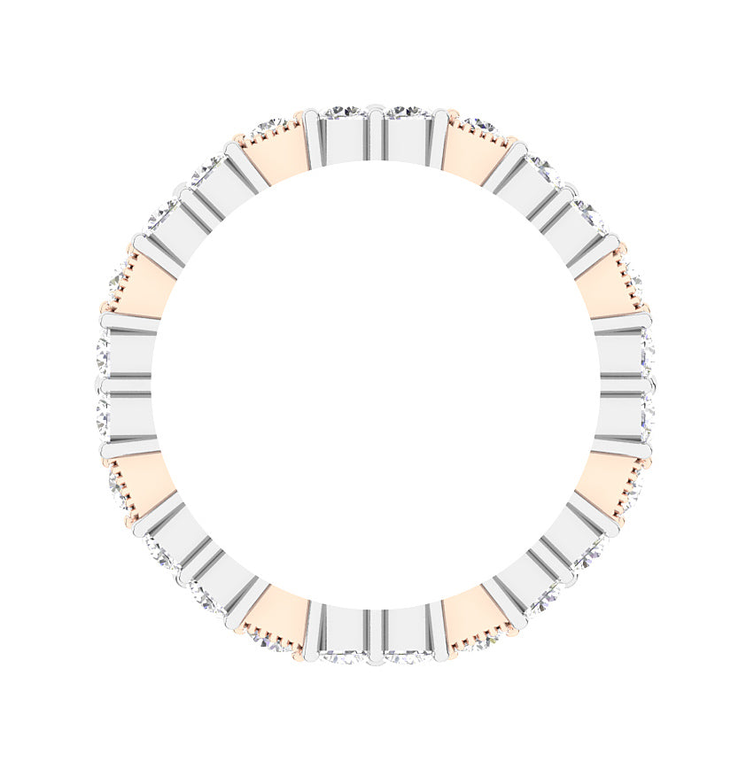 The Eduardo 14K Two-Tone Gold Round Cut Diamond Full Eternity Engagement Ring