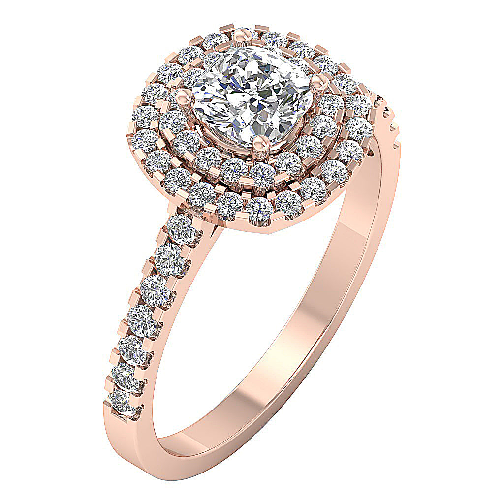 UniqueRoundCutDiamond14kGoldRing