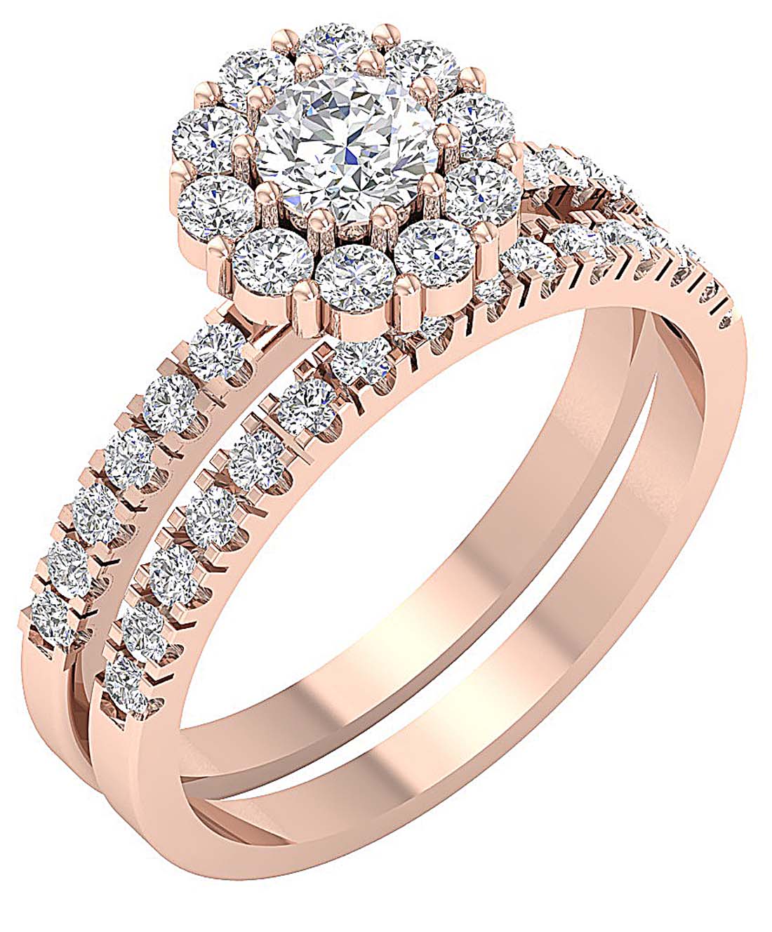 VintageStyleBridalWeddingRingSet14kRoseGold
