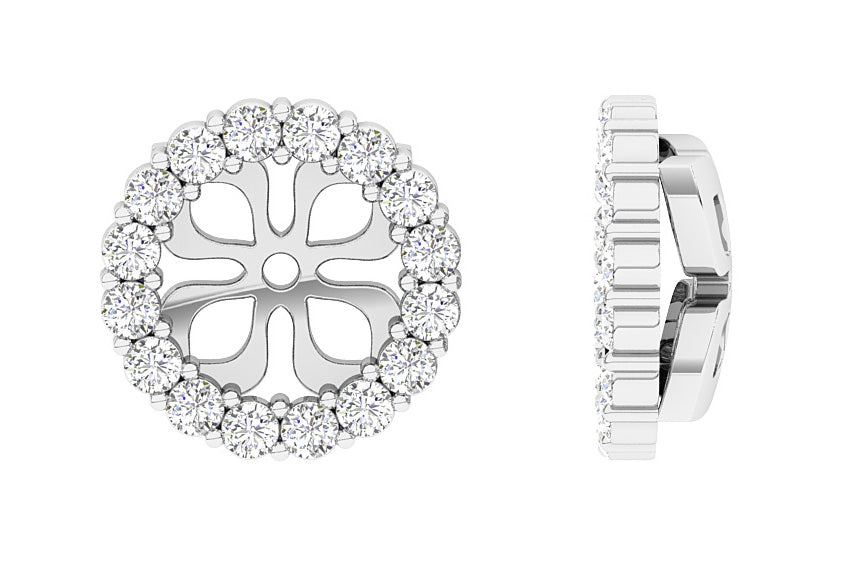 I1/SI1/VS1/VVS1 0.55Ct Natural Diamond Designer Jacket Earring 14K Gold 9.70 mm