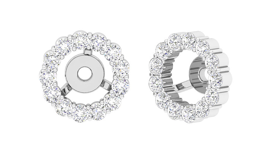 The Mia Prong Set Genuine Diamond Removable Jacket Earring 14K Rose Gold