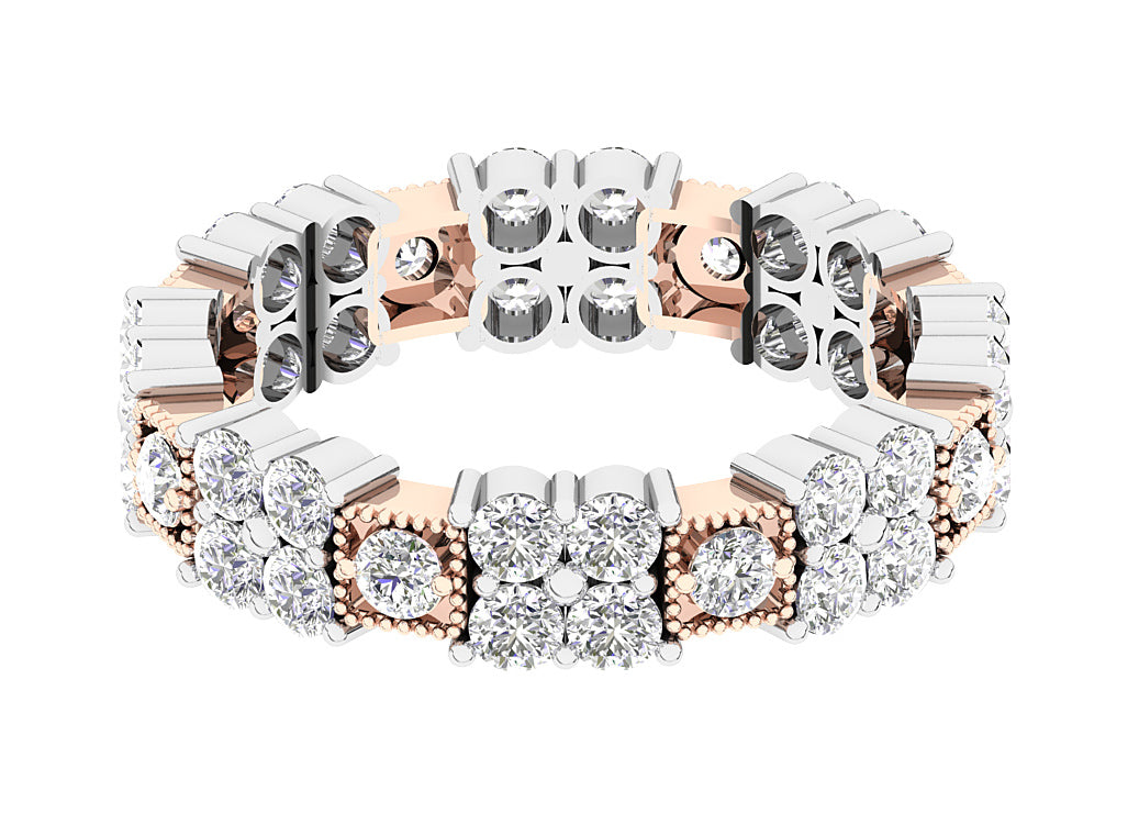 The Eduardo 14K Two-Tone Gold Round Cut Diamond Full Eternity Engagement Ring