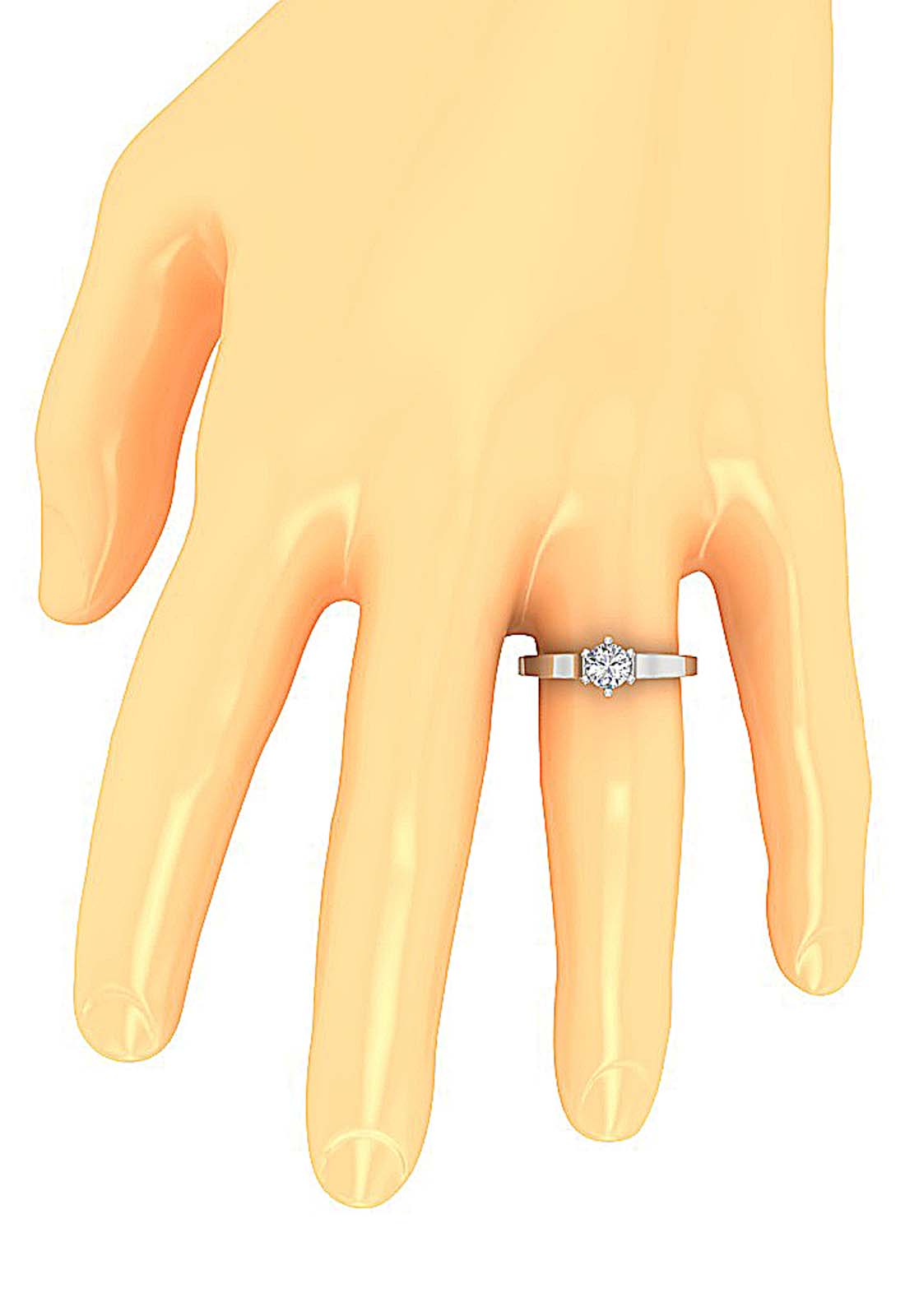 lab-grown diamond ring worn on hand for scale