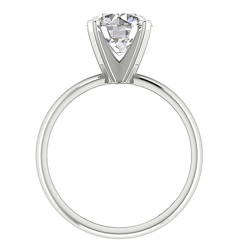 Side angle view showing the brilliance of a 3.50ct round lab-grown diamond.