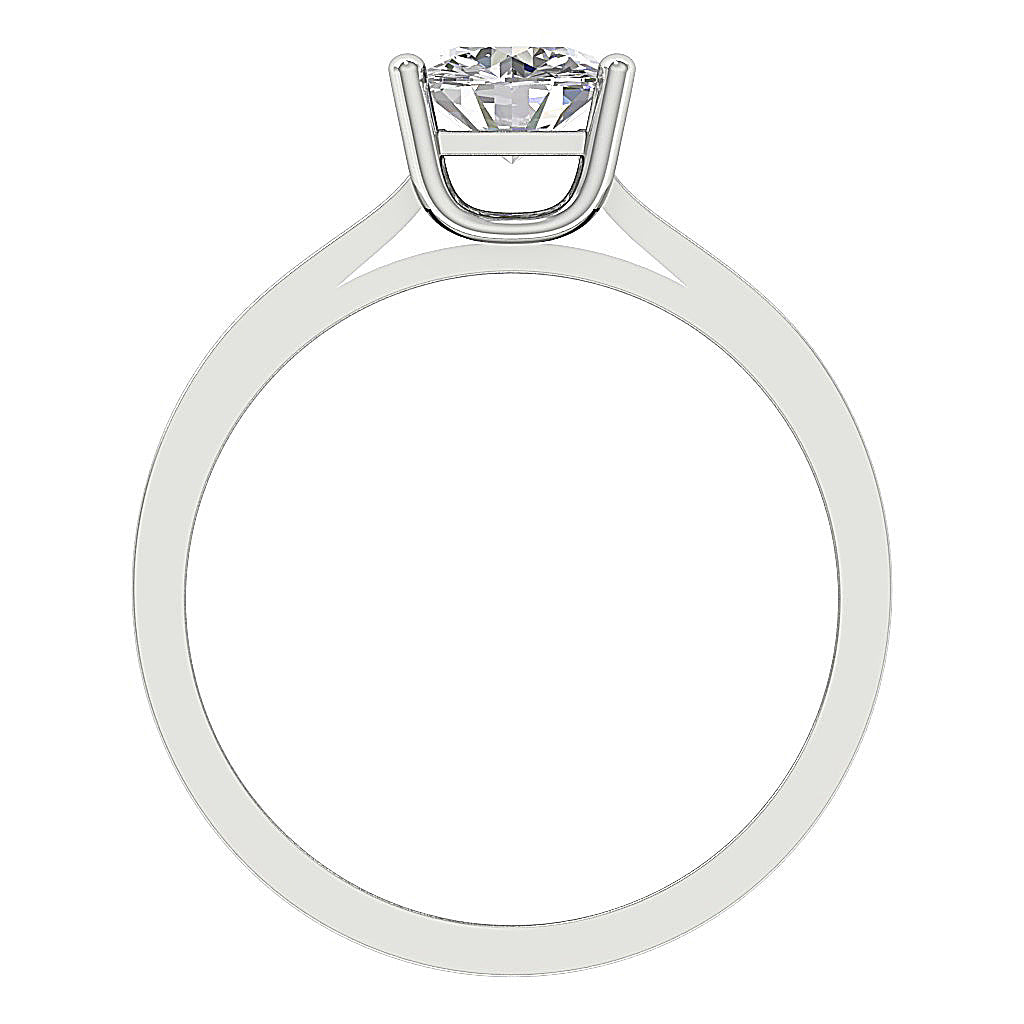 Elegant side profile of the 4-prong basket solitaire setting