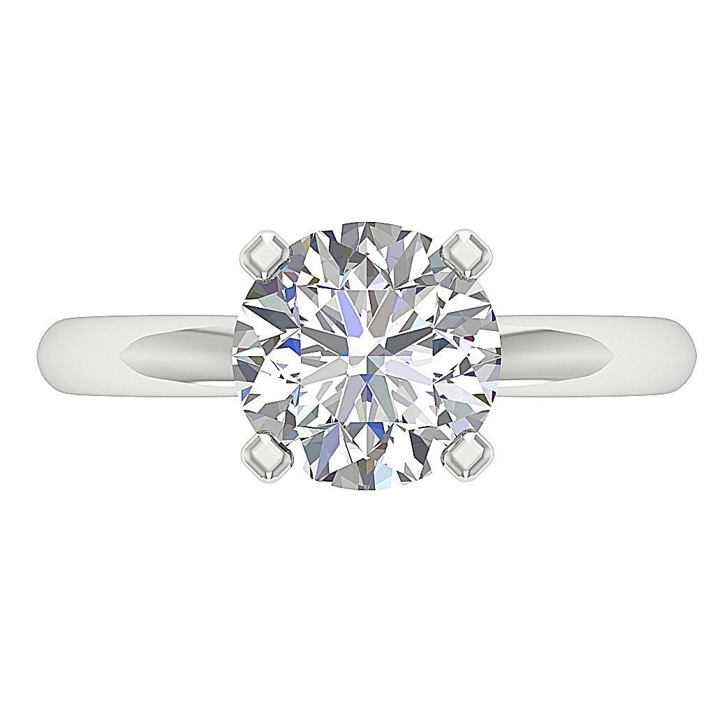 Bird's-eye view showing the perfect symmetry and light performance of the diamond.