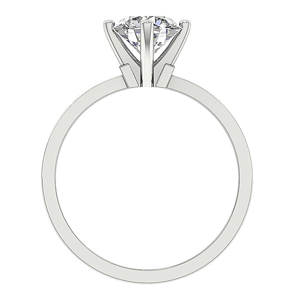 Macro shot of the high-polished 14K gold band and sturdy prong construction.