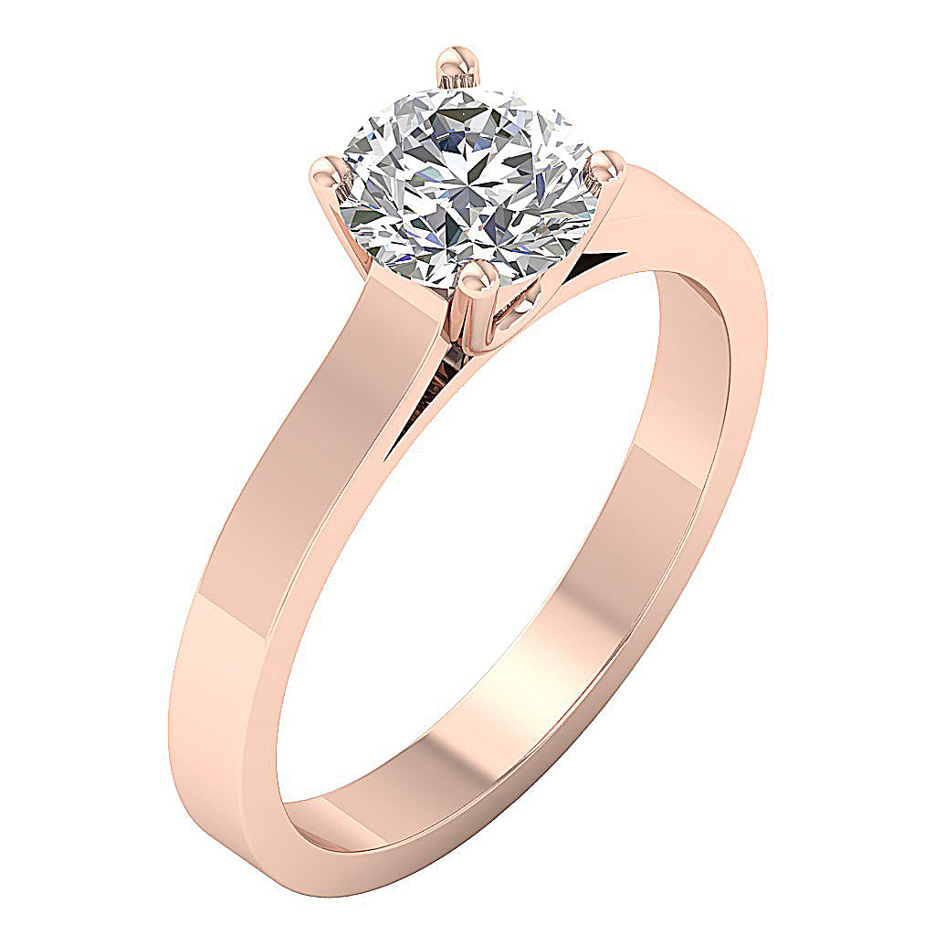 4.00 Carat VS F Lab Diamond in Romantic 14K Rose Gold