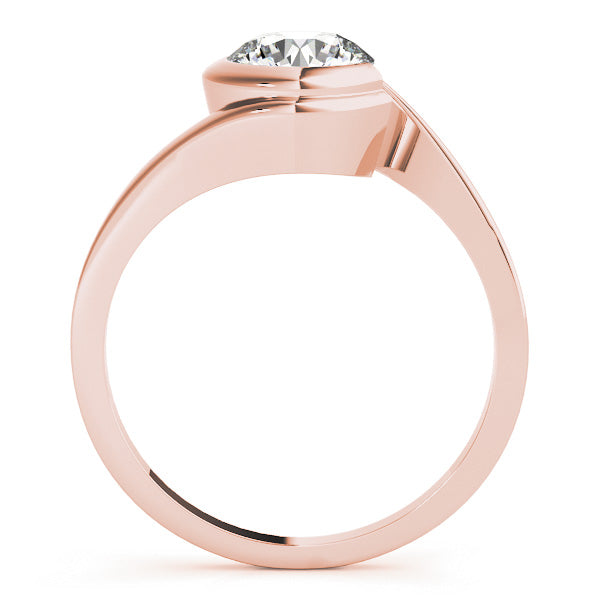 Side view of the lab diamond solitaire ring in 14K rose gold.