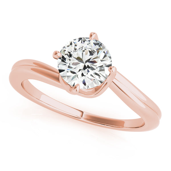Elegant 1.25 carat round lab grown diamond ring in 14K rose gold bypass design