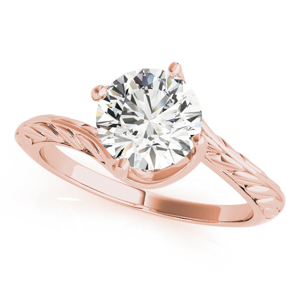 Elegant rose gold bypass ring showcasing the seamless flow from the band to the center stone.